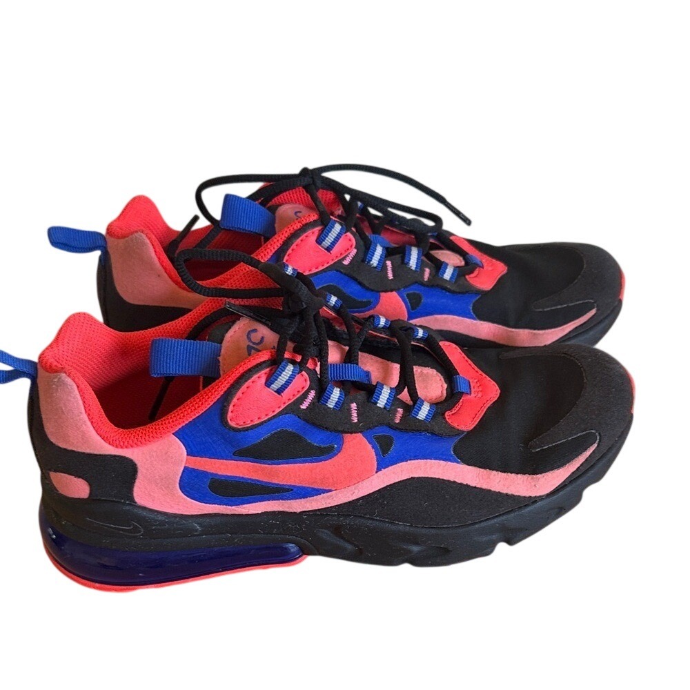 Nike Air Max 270 React Low Black Crimson Blue Size 6Y